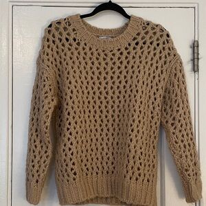 Reiss Open Knit Sweater in Tan